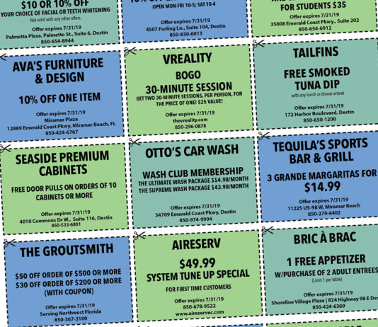 Destin Life Coupons July 2019