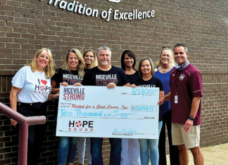 NIceville Strong presents check