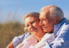 senior couple on beach