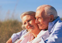 senior couple on beach