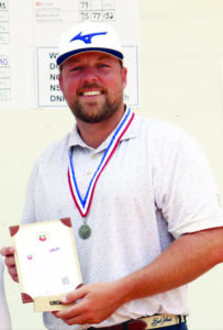 The winners of U.S. Amateur Qualifying Tournament: Nate Graham from Albany, Ga. wearing his medal and Matthew Soucinek from Lake City, Fla. Each player is holding this invitation.