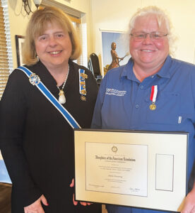 Cindy Addison and Sheila Dunning of the Choctawhatchee Bay Chapter, Daughters of the American Revolution