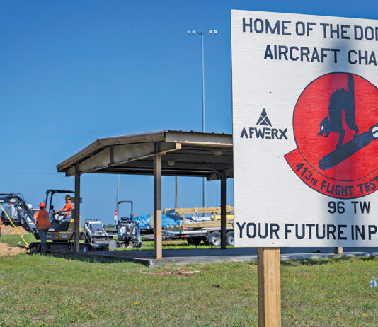 First aircraft charging station construction.