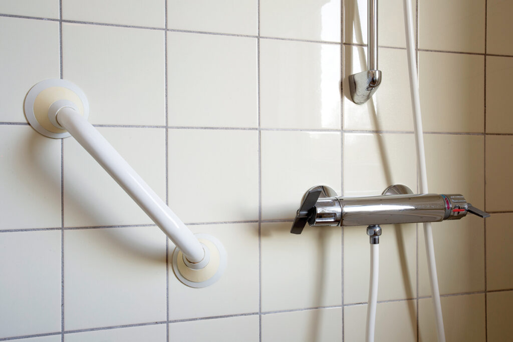 Shower and handrail for elderly