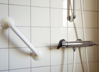 Shower and handrail for elderly