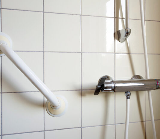 Shower and handrail for elderly