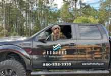 Roofpro truck with dog