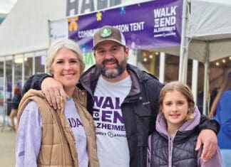 Caregiving for a Loved One with Alzheimer’s Wal for Alz Brook Batson husband Danny Batson and daughter Eleanor Batson