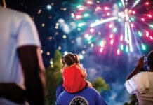 Celebrate America 250! Baytowne 4th Fireworks Dad Shoulders