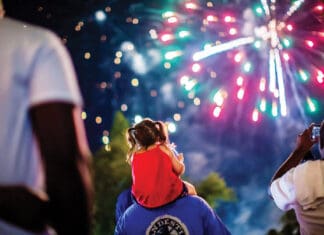 Celebrate America 250! Baytowne 4th Fireworks Dad Shoulders